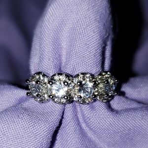 White Sapphire band in .925 SS Branded